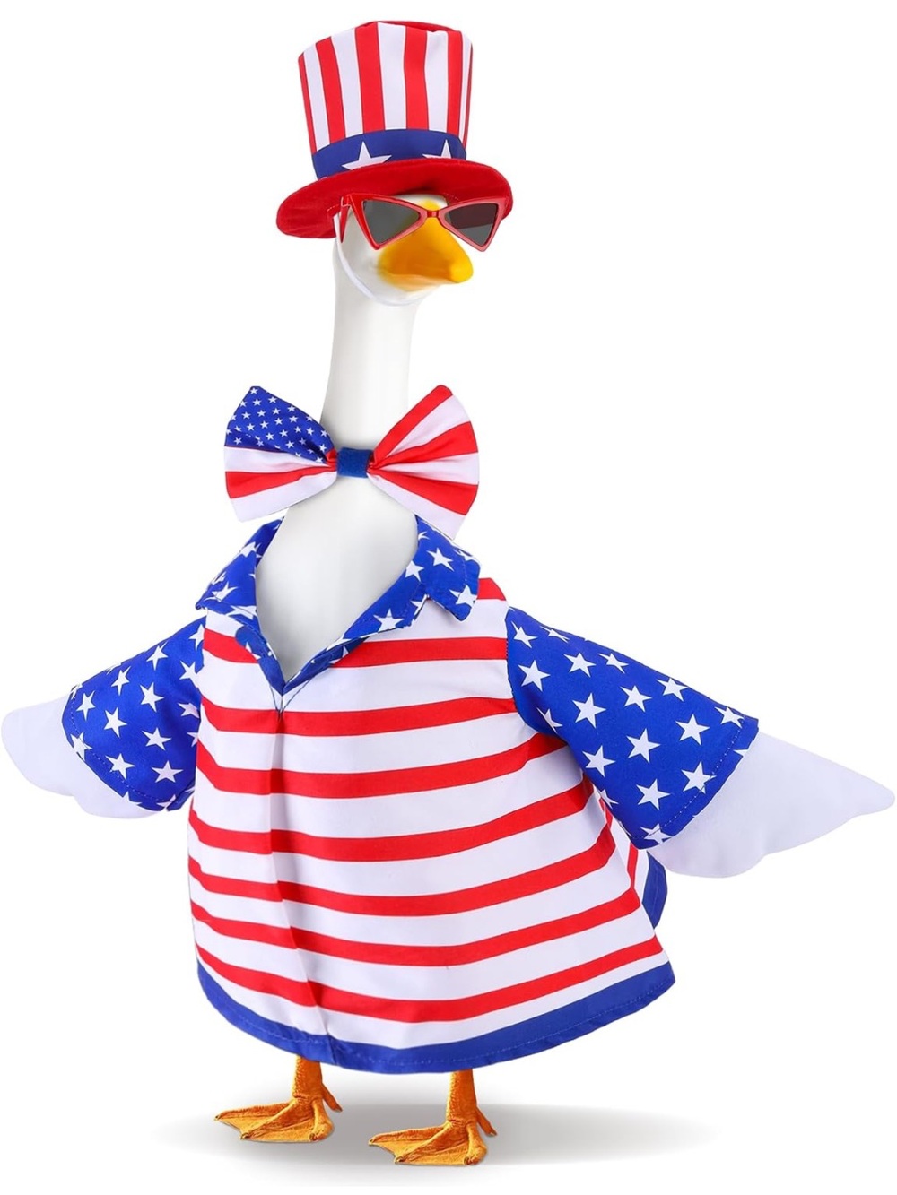 4 Pcs 4th of July Porch Goose Outfit, Lawn Goose Patriotic Costume